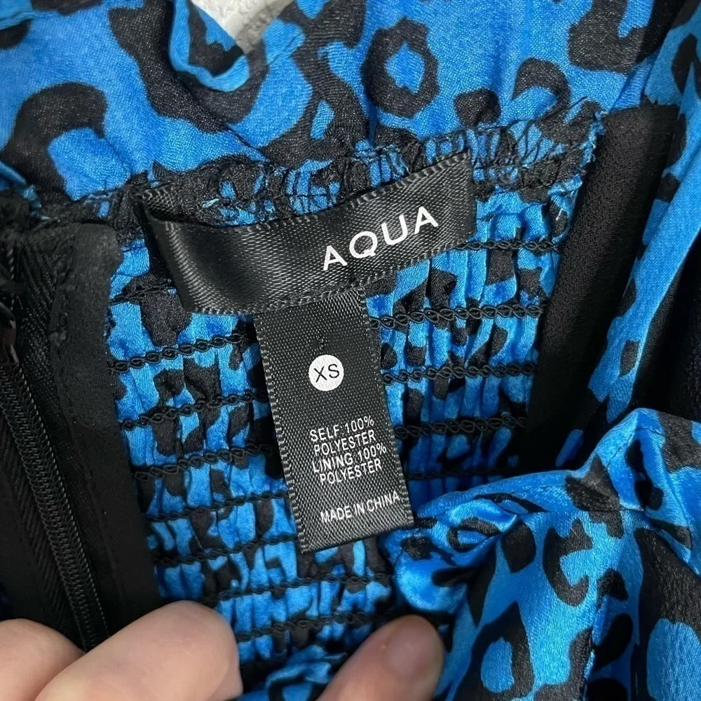 Aqua Blue Animal Print Romper XS